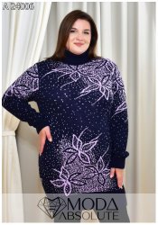 Жіночий подовжений в'язаний светр з високим горлом А 24006